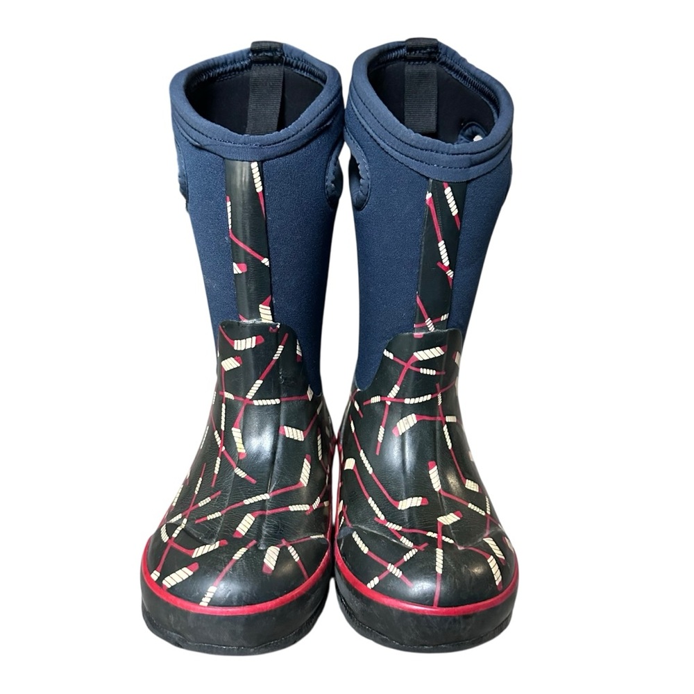 Bogs Classic Hockey Winter Boots Black Red‎ White Toddler Size 11